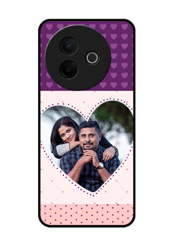 Vivo Y39 5G Custom Glass Phone Case - Violet Love Dots Design