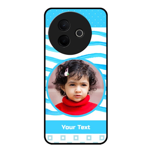 Vivo Y39 5G Custom Glass Phone Case - Simple Blue Case Design