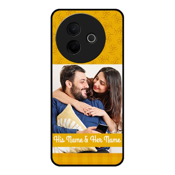 Vivo Y39 5G Custom Glass Phone Case - Yellow Floral Design Vivo Y39 5G Custom Glass Phone Case - Yellow Floral Design