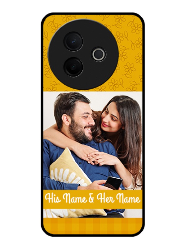 Custom Vivo Y39 5G Custom Glass Phone Case - Yellow Floral Design