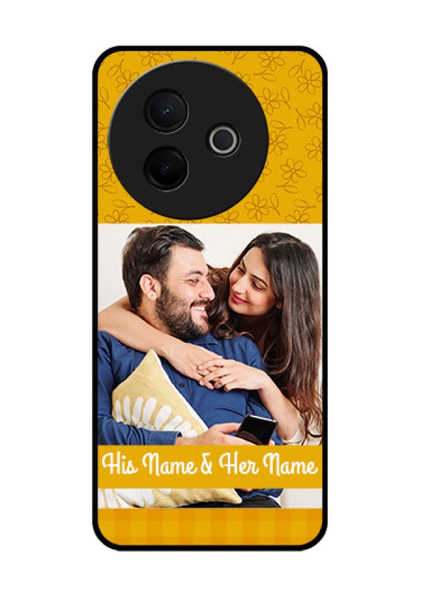 Vivo Y39 5G Custom Glass Phone Case - Yellow Floral Design