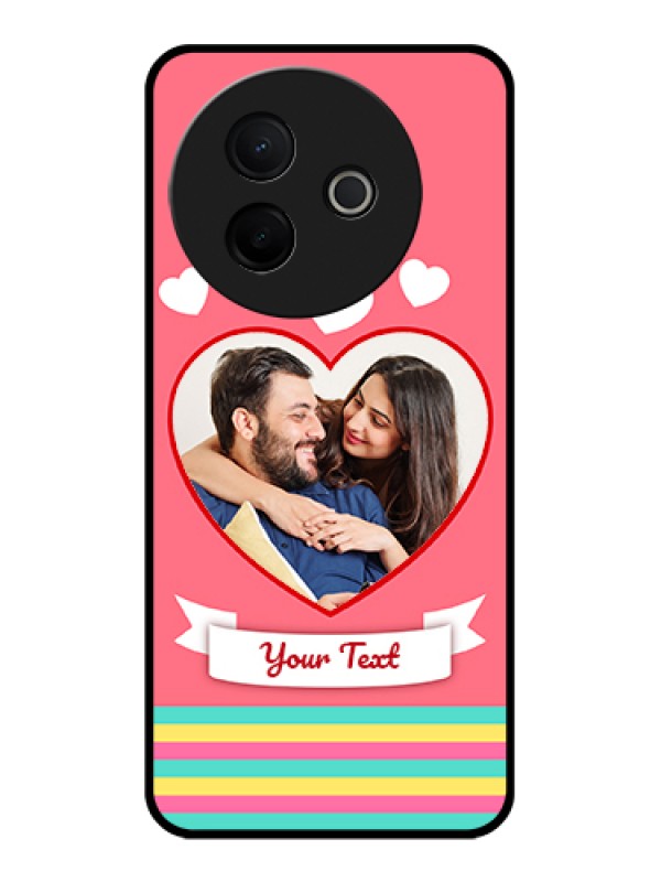 Custom Vivo Y39 5G Custom Glass Phone Case - Love Shapes Doodle Design