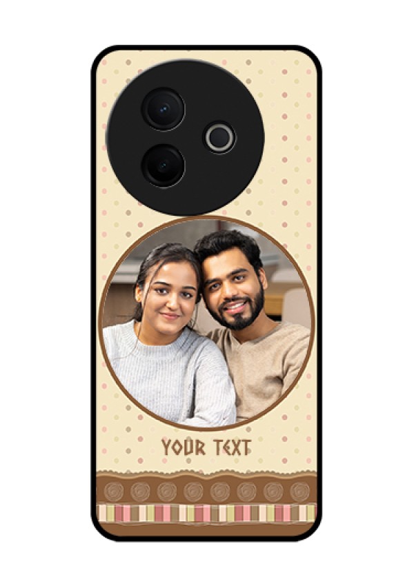 Vivo Y39 5G Custom Glass Phone Case - Brown Dotted Mobile Case Design