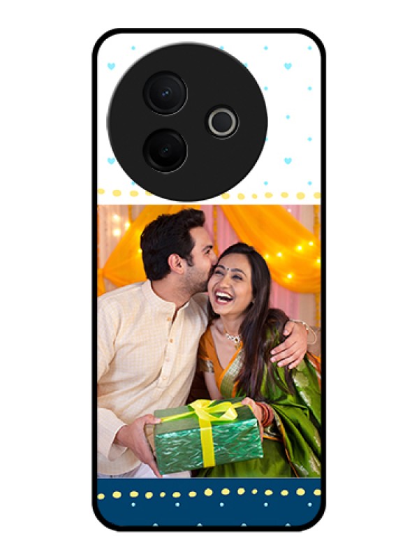 Custom Vivo Y39 5G Custom Glass Phone Case - White And Blue Abstract Design