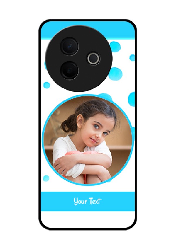 Vivo Y39 5G Custom Glass Phone Case - Blue Bubbles Pattern Design
