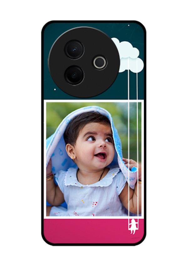 Vivo Y39 5G Custom Glass Phone Case - Cute Girl With Cloud Design