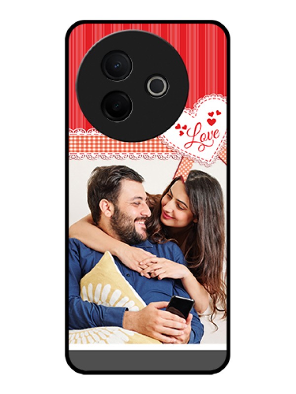Custom Vivo Y39 5G Custom Glass Phone Case - Red Love Pattern Design