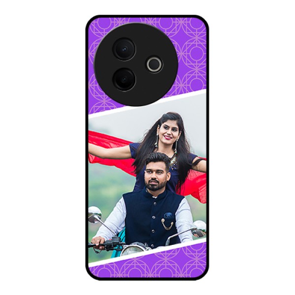 Vivo Y39 5G Custom Glass Phone Case - Violet Color Pattern Design