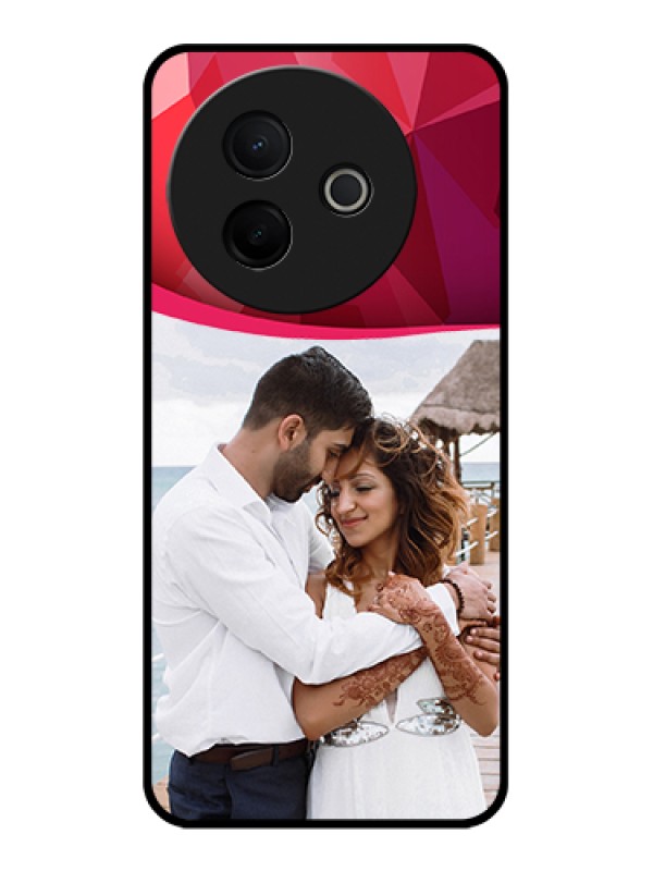 Custom Vivo Y39 5G Custom Glass Phone Case - Red Abstract Design