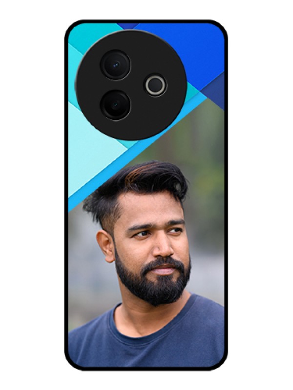 Custom Vivo Y39 5G Custom Glass Phone Case - Blue Pattern Design