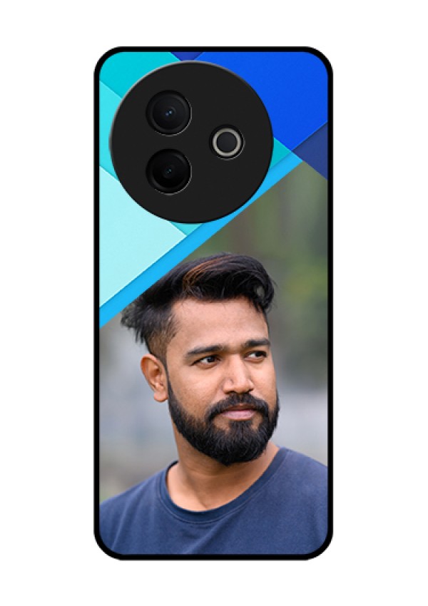 Vivo Y39 5G Custom Glass Phone Case - Blue Pattern Design