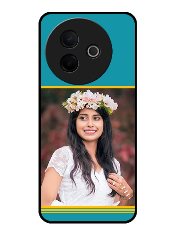 Custom Vivo Y39 5G Custom Glass Phone Case - Yellow & Blue Design