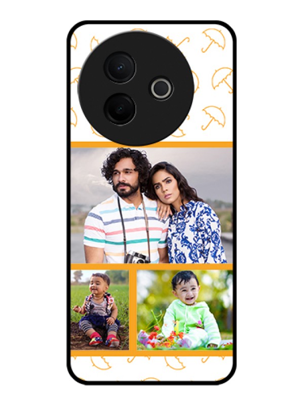 Custom Vivo Y39 5G Custom Glass Phone Case - Yellow Pattern Design