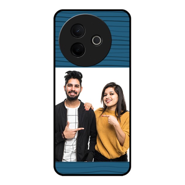 Vivo Y39 5G Custom Glass Phone Case - Blue Pattern Cover Design Vivo Y39 5G Custom Glass Phone Case - Blue Pattern Cover Design