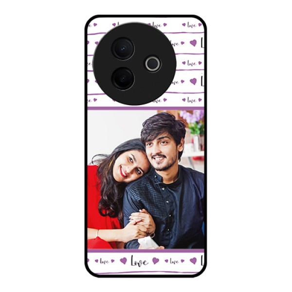 Vivo Y39 5G Custom Glass Phone Case - Couples Heart Design