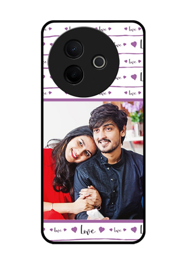 Vivo Y39 5G Custom Glass Phone Case - Couples Heart Design