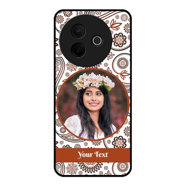 Vivo Y39 5G Custom Glass Phone Case - Abstract Flower Design Vivo Y39 5G Custom Glass Phone Case - Abstract Flower Design