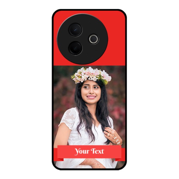 Vivo Y39 5G Custom Glass Phone Case - Simple Red Color Design