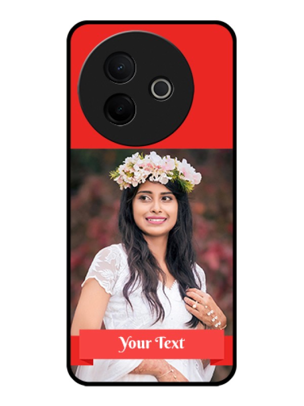 Custom Vivo Y39 5G Custom Glass Phone Case - Simple Red Color Design