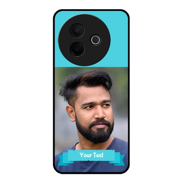 Vivo Y39 5G Custom Glass Phone Case - Blue Color Design Vivo Y39 5G Custom Glass Phone Case - Blue Color Design