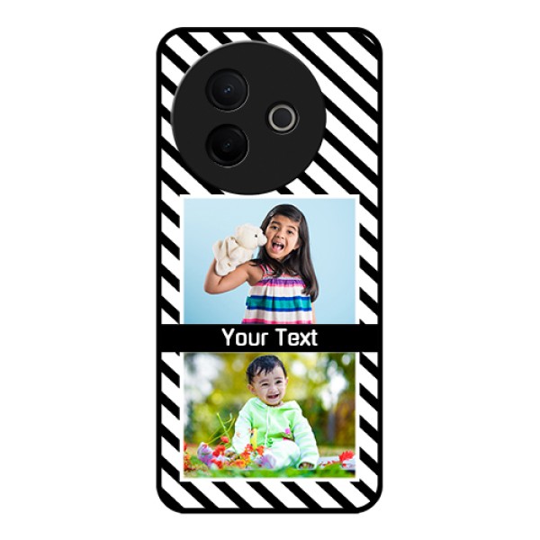 Vivo Y39 5G Custom Glass Phone Case - Black And White Stripes Design Vivo Y39 5G Custom Glass Phone Case - Black And White Stripes Design