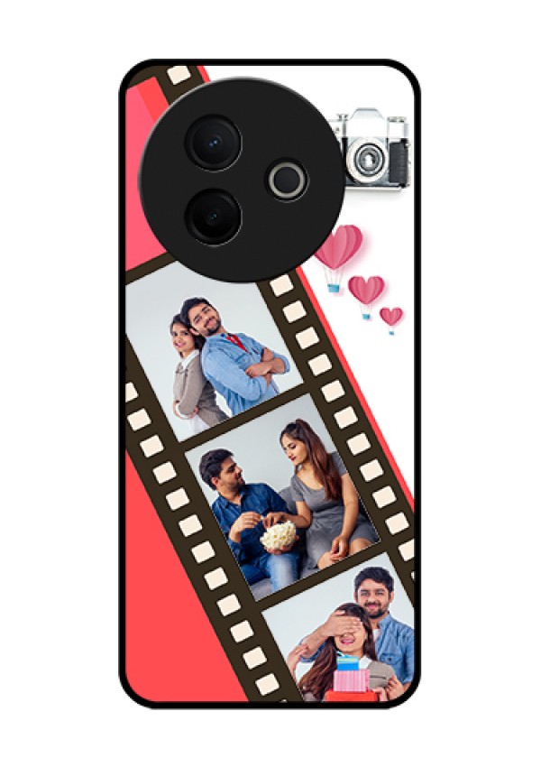 Vivo Y39 5G Custom Glass Phone Case - 3 Image Holder With Film Reel