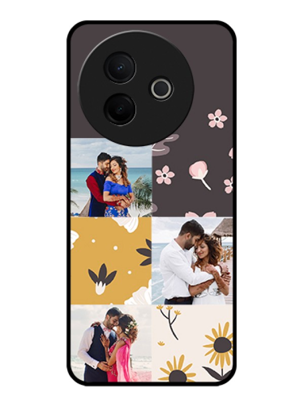 Custom Vivo Y39 5G Custom Glass Phone Case - 3 Images With Floral Design
