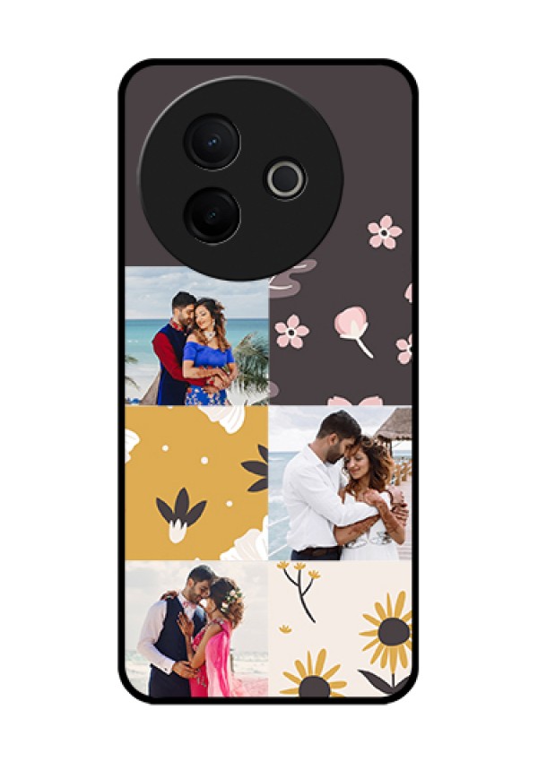 Vivo Y39 5G Custom Glass Phone Case - 3 Images With Floral Design