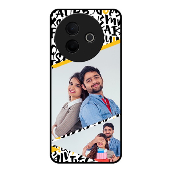Vivo Y39 5G Custom Glass Phone Case - Letters Pattern Design