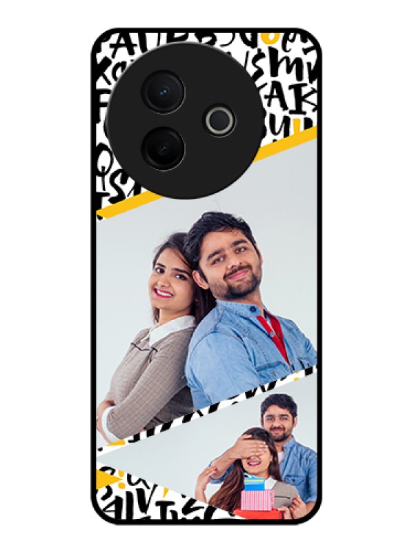 Custom Vivo Y39 5G Custom Glass Phone Case - Letters Pattern Design