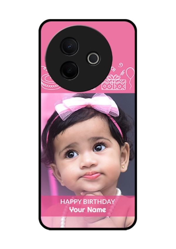 Vivo Y39 5G Custom Glass Phone Case - With Birthday Line Art Design