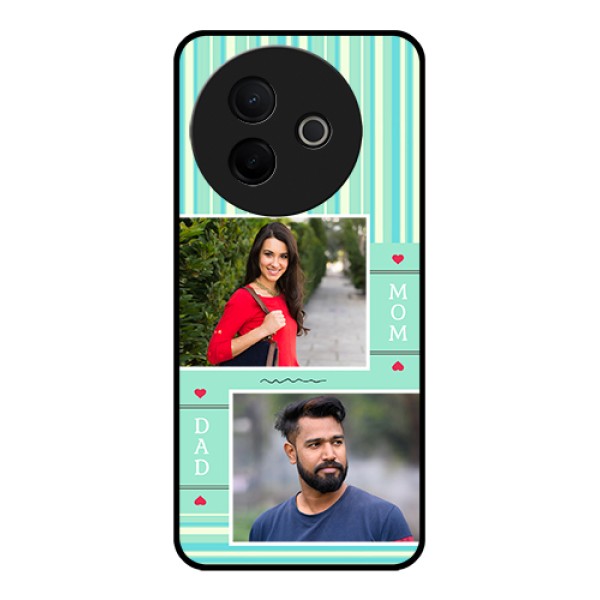 Vivo Y39 5G Custom Glass Phone Case - Mom & Dad Pic Design