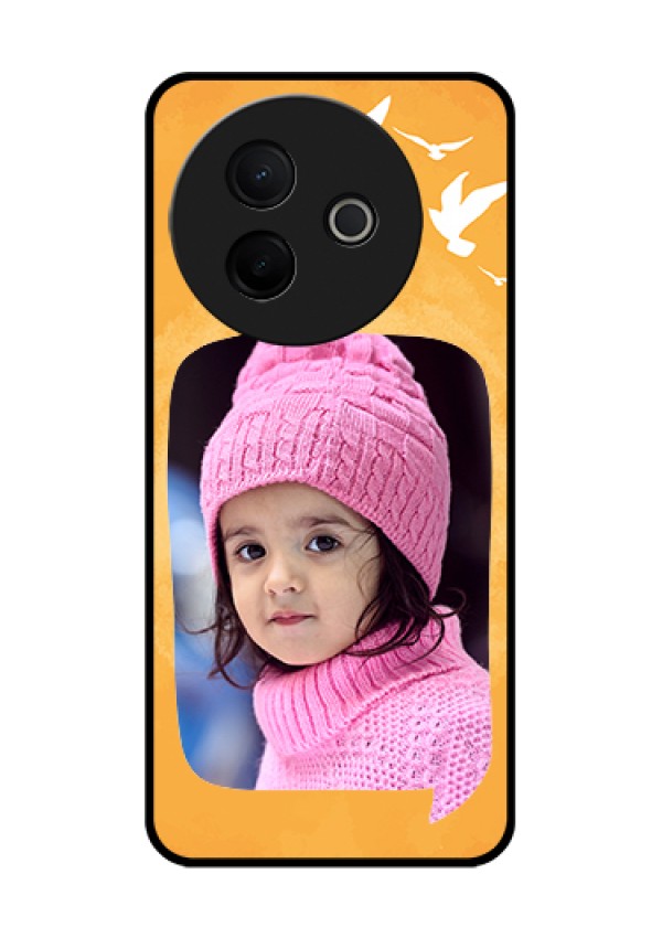 Vivo Y39 5G Custom Glass Phone Case - Water Color Design With Bird Icons