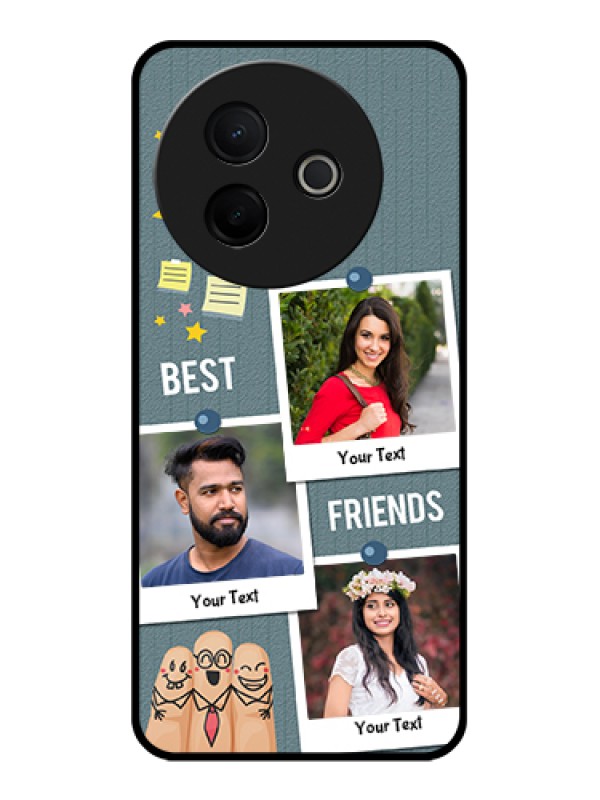 Custom Vivo Y39 5G Custom Glass Phone Case - Sticky Frames And Friendship Design