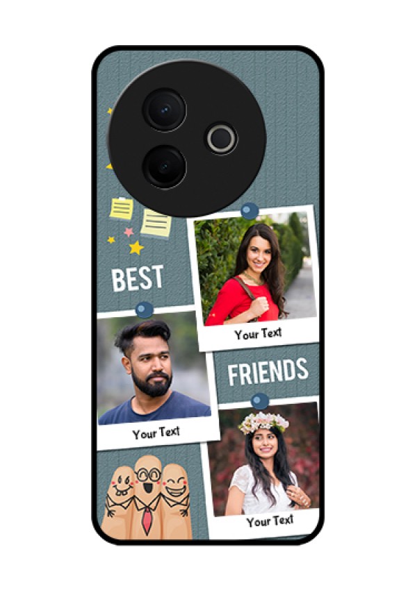 Vivo Y39 5G Custom Glass Phone Case - Sticky Frames And Friendship Design