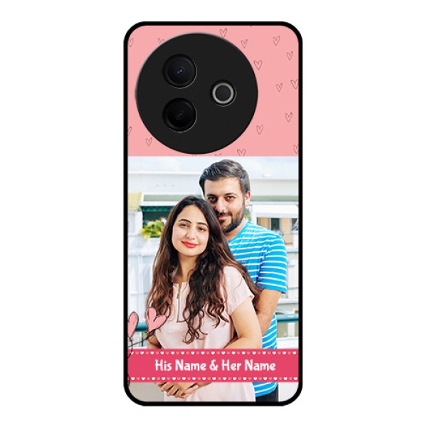 Vivo Y39 5G Custom Glass Phone Case - Love Design Peach Color Vivo Y39 5G Custom Glass Phone Case - Love Design Peach Color