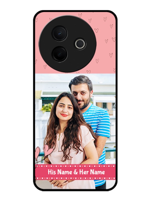 Custom Vivo Y39 5G Custom Glass Phone Case - Love Design Peach Color