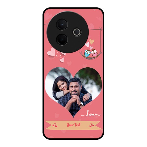 Vivo Y39 5G Custom Glass Phone Case - Peach Color Love Design Vivo Y39 5G Custom Glass Phone Case - Peach Color Love Design