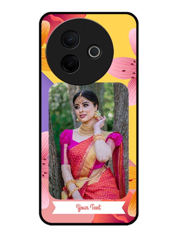 Custom Vivo Y39 5G Custom Glass Phone Case - 3 Image With Vintage Floral Design