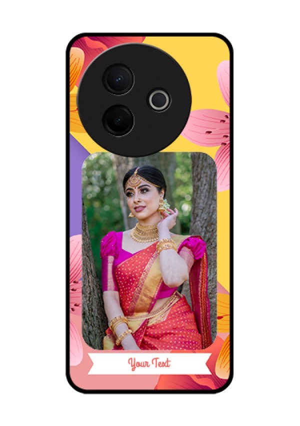 Vivo Y39 5G Custom Glass Phone Case - 3 Image With Vintage Floral Design