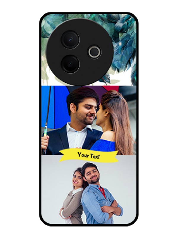 Custom Vivo Y39 5G Custom Glass Phone Case - Image With Boho Peacock Feather Design