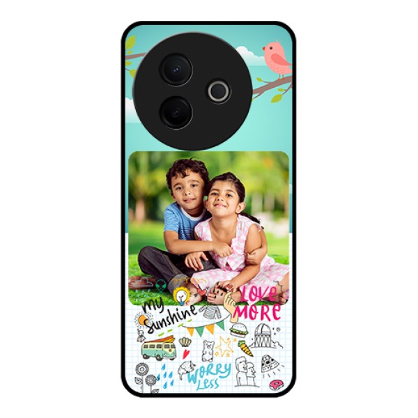 Vivo Y39 5G Custom Glass Phone Case - Doodle Love Design