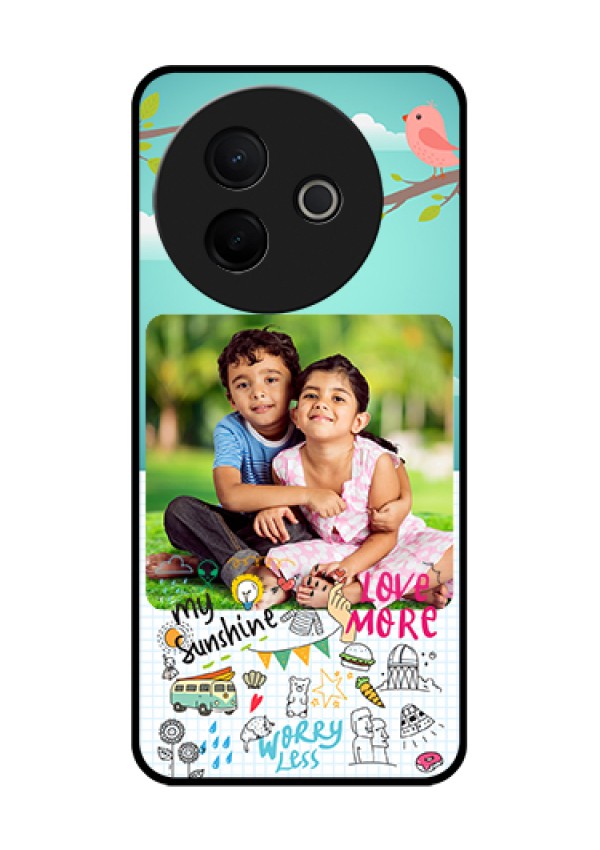 Vivo Y39 5G Custom Glass Phone Case - Doodle Love Design