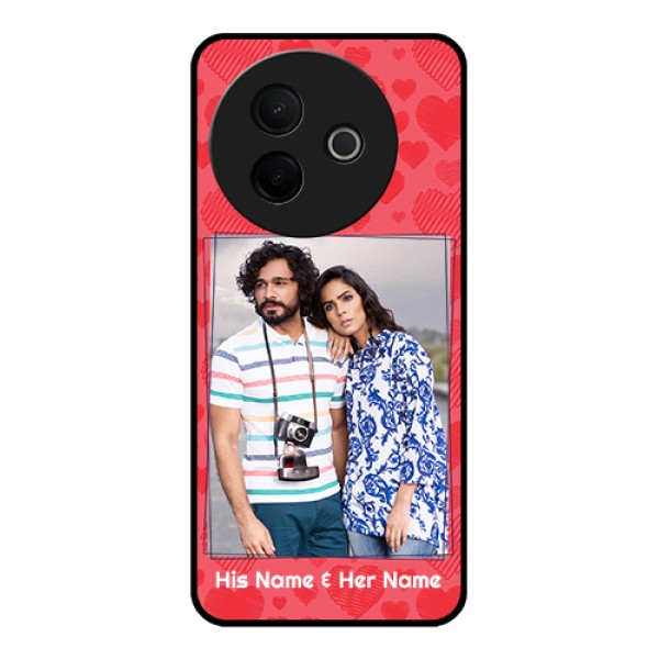 Vivo Y39 5G Custom Glass Phone Case - With Red Heart Symbols Design Vivo Y39 5G Custom Glass Phone Case - With Red Heart Symbols Design