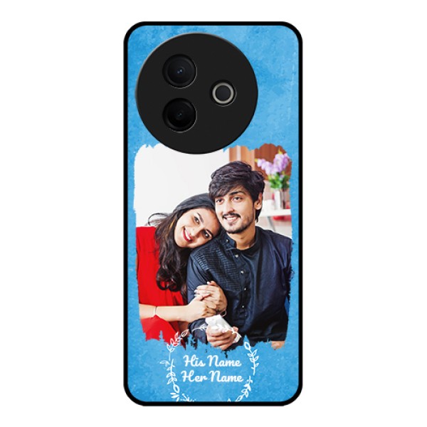Vivo Y39 5G Custom Glass Phone Case - Blue Color Vintage Design Vivo Y39 5G Custom Glass Phone Case - Blue Color Vintage Design