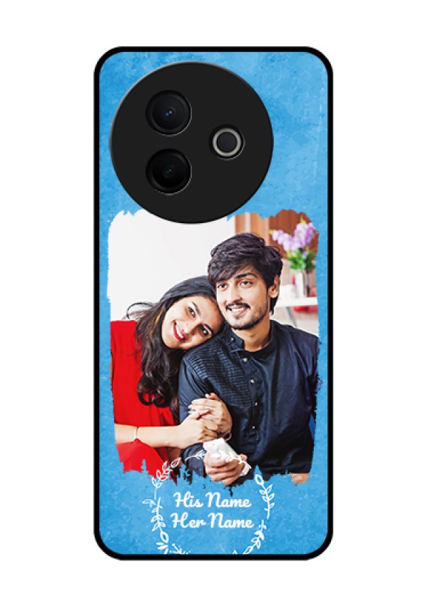 Vivo Y39 5G Custom Glass Phone Case - Blue Color Vintage Design