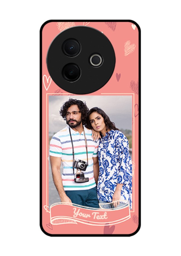 Vivo Y39 5G Custom Glass Phone Case - Love Doodle Art Design