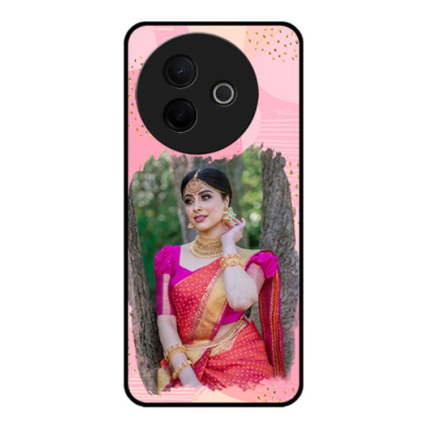 Vivo Y39 5G Custom Glass Phone Case - Gold Glitter Splash Design