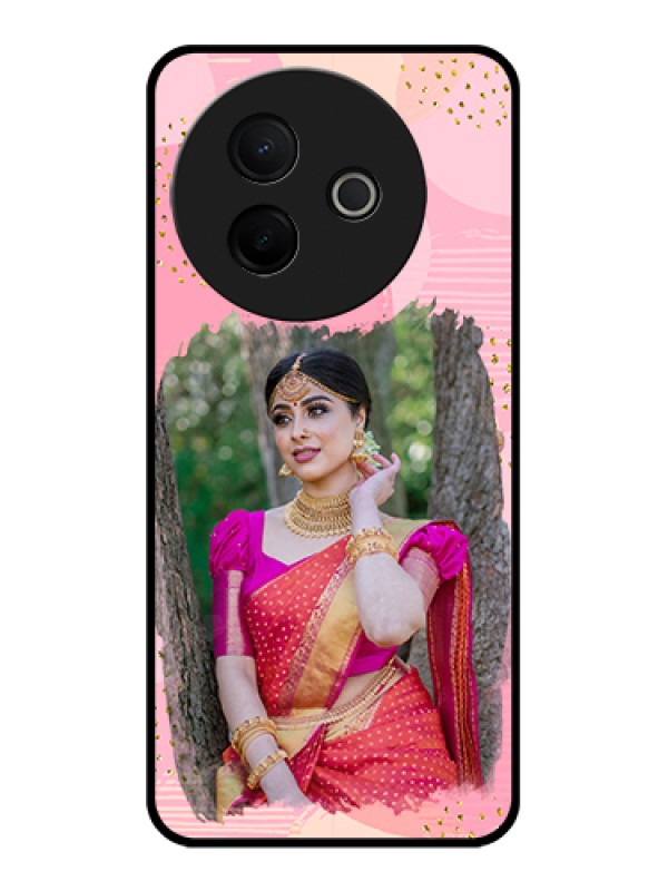 Custom Vivo Y39 5G Custom Glass Phone Case - Gold Glitter Splash Design