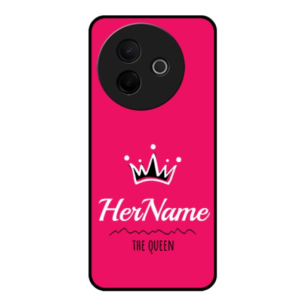 Vivo Y39 5G Custom Glass Phone Case - Queen With Name Design Vivo Y39 5G Custom Glass Phone Case - Queen With Name Design